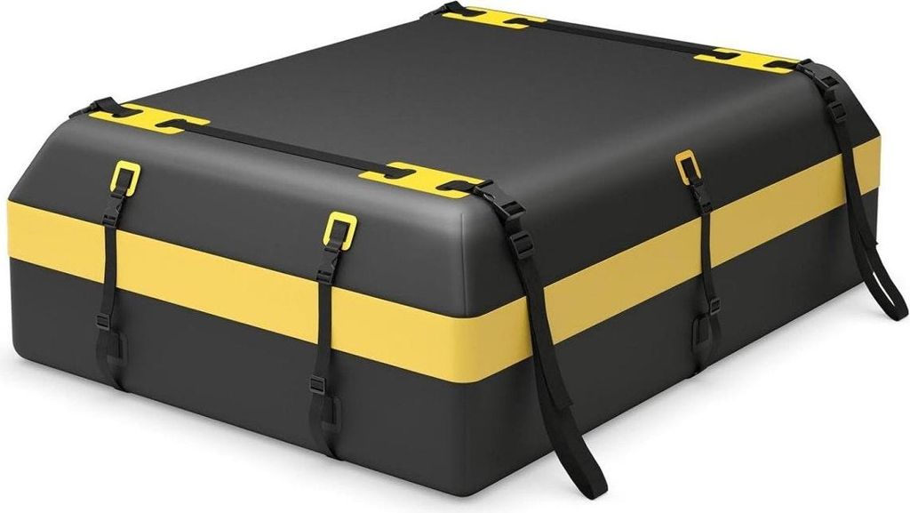 Dachbox für verschiedene Fahrzeugtypen mit rutschfester Matte Gepäckschloss verstärkten Riemen Türhaken & Tasche mit Kordelzug