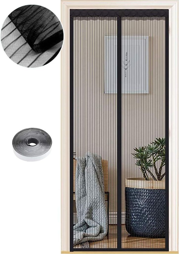 Fliegengitter Tš¹r Magnet Insektenschutz, Verschiedene Gr??en, 100 x 210cm, Magnetvorhang ist Ideal fš¹r Balkontš¹r Wohnzimmer und Terrassent...