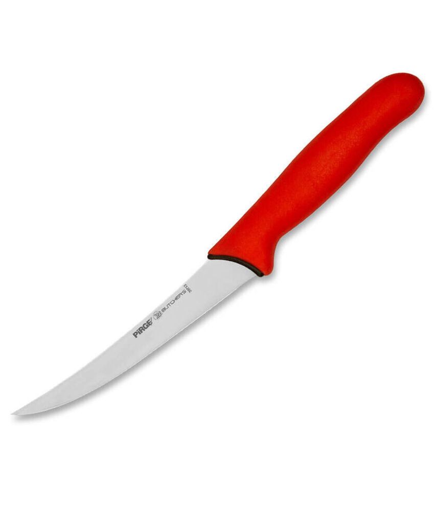 Pirge Butcher's MasterGrip Ausbeinmesser Profi Messer 15 cm Rot Schlachtermesser - Fleischermesser - Stechmesser