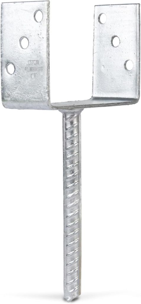 Alberts U-Pfostenträger | mit Betonanker aus Riffelstahl | feuerverzinkt | lichte Breite 141 mm | Länge Betonanker 200