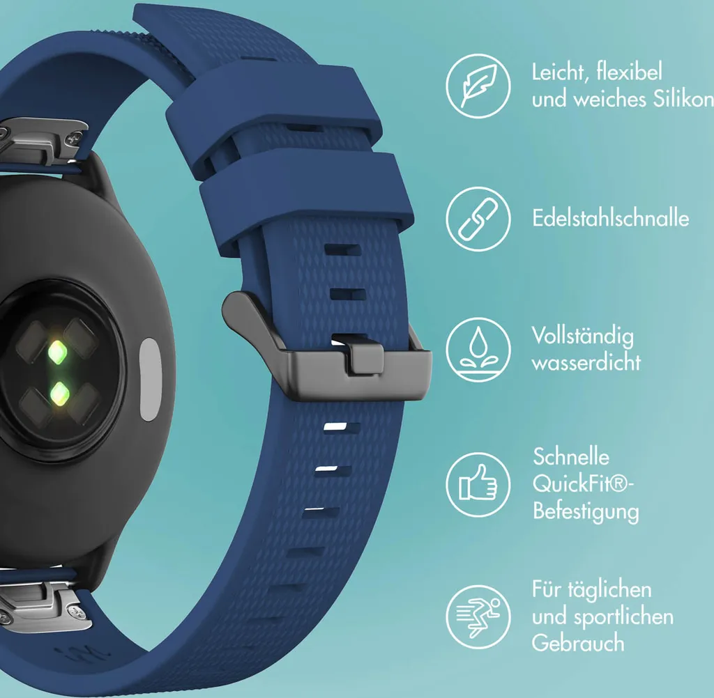 Cinturino Garmin imoshion QuickFit 22mm Silicone - Blu Scuro Endurance - 3