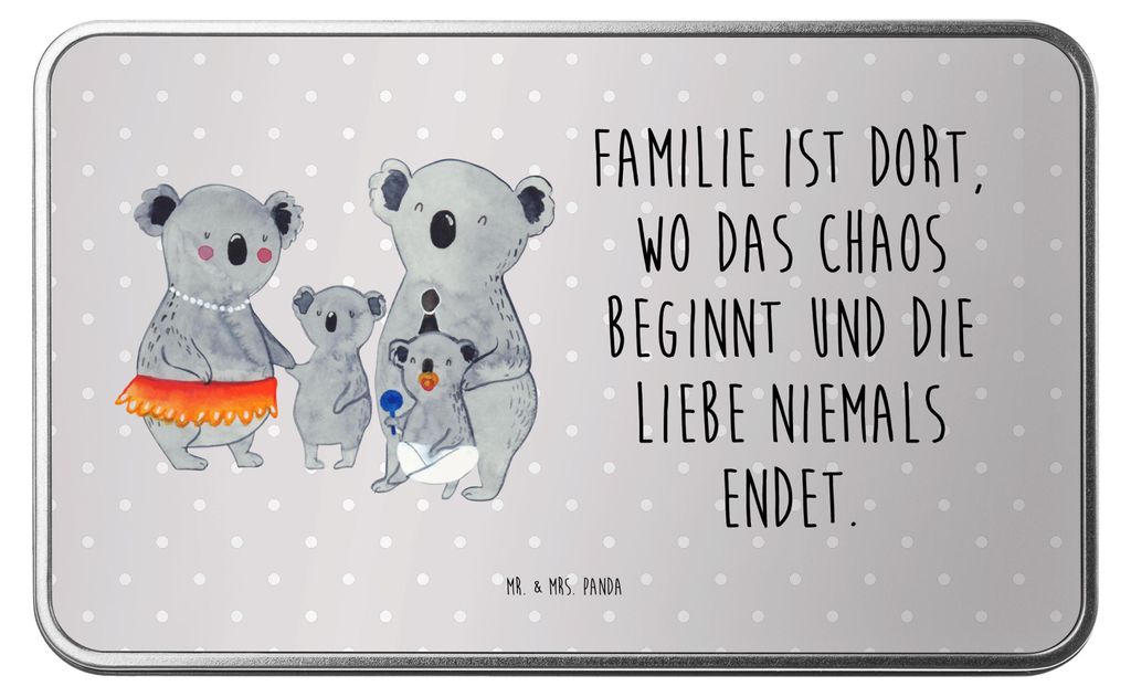 Mr. & Mrs. Panda schmuckdose Koala Familie - Grau Pastell - Geschenk, Geschenkverpackung, plätzchendose, Family, Geschenkbox, Teedose, Papa, Mutte...