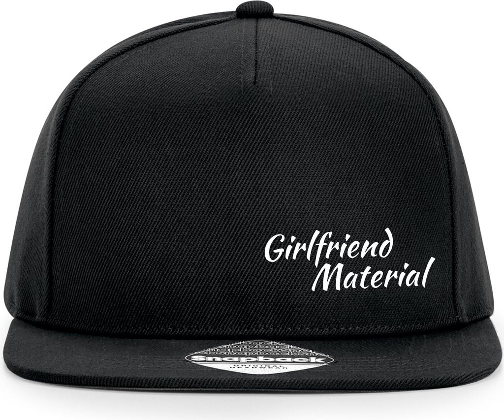 Huuraa Cappy Mütze Girlfriend Material Schriftzug Black Polyester Snapback Kappe Geschenkidee