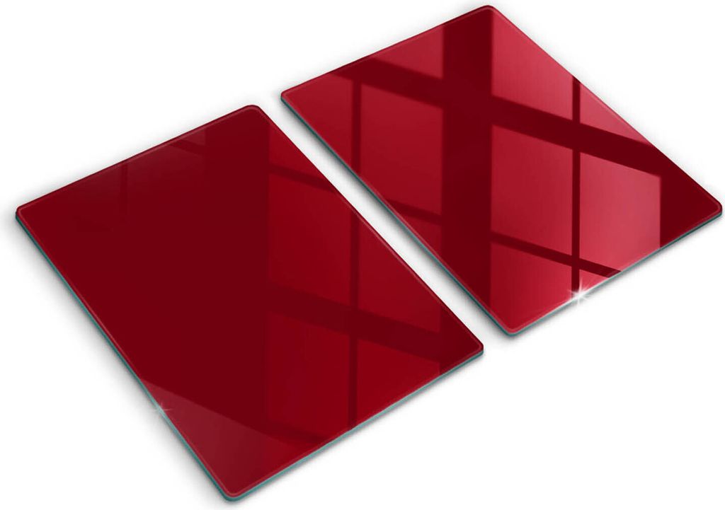 Abdeckung Glas - Küchenabdeckung - 2x40x52 cm - Abdeckplatte -weinrote Farbe