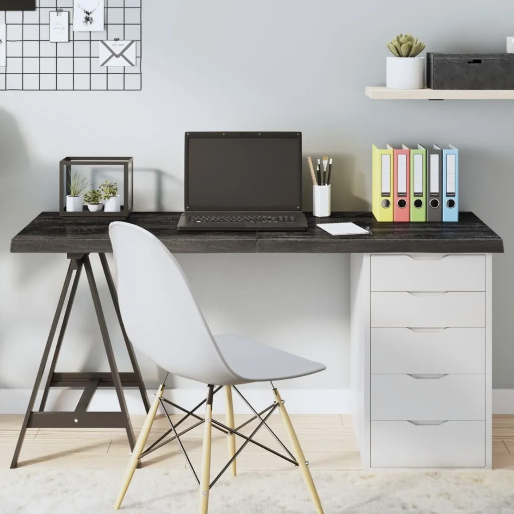 Piano Tavolo Rovere Massiccio 140x50 cm Marrone Scuro | Vero Legno - 10