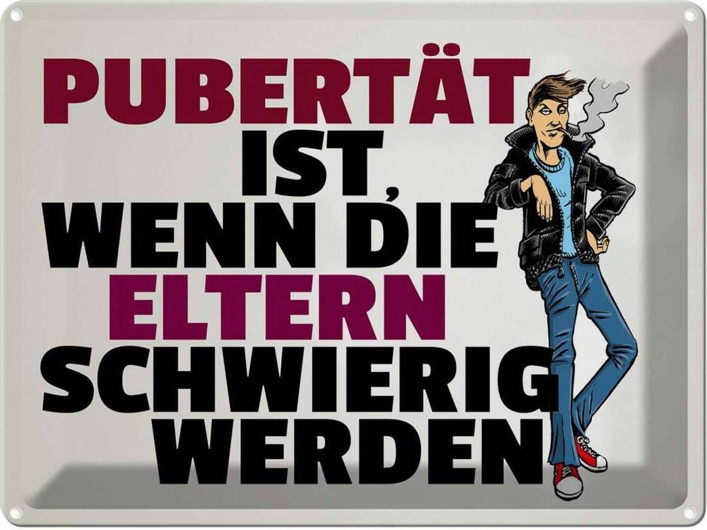 vianmo Blechschild 30x40 cm Pubertät Eltern werden schwierig Spruch Zitat
