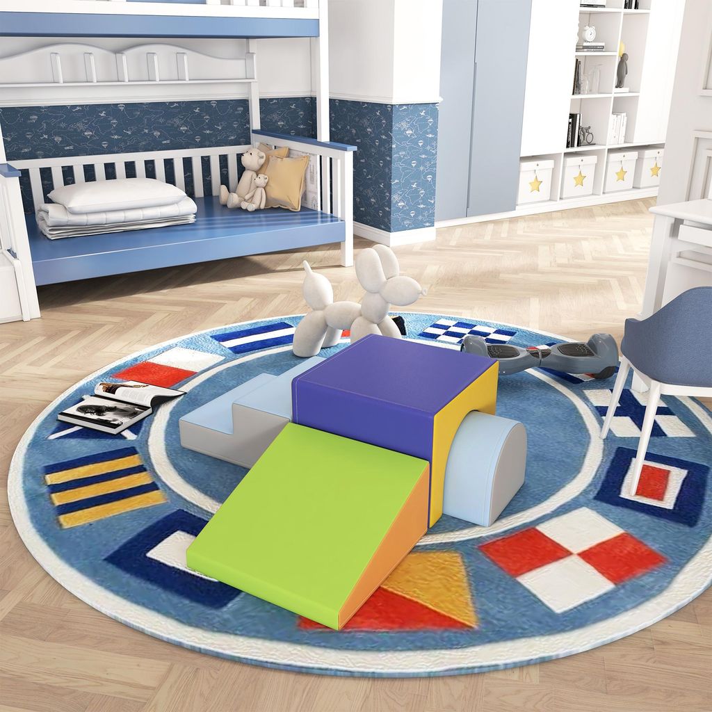 HOMCOM Set 7 Blocchi Di Costruzioni Morbide Per Bambini Da 1-3