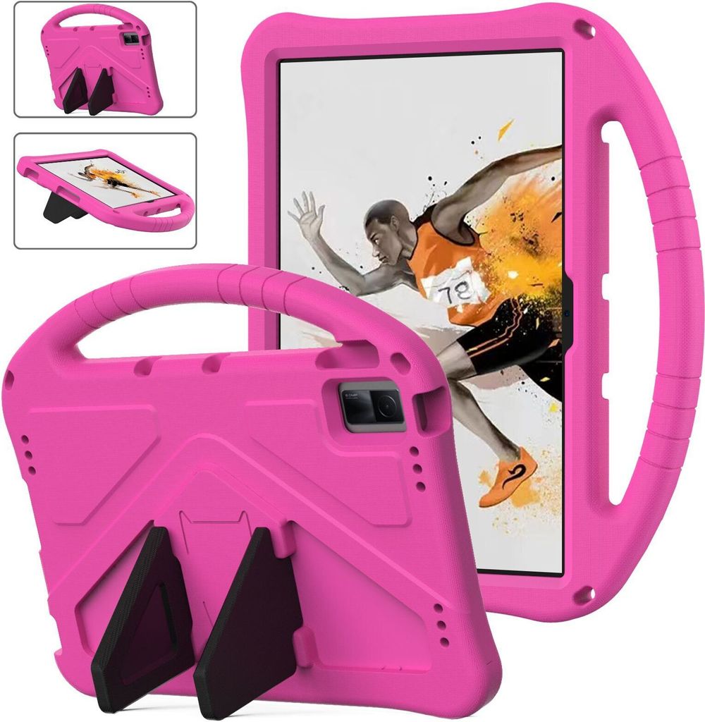 Kinder Hülle für Xiaomi Redmi Pad SE 11" 2023, Eva Leichte Stoßfeste Ständer, Kids Griff Schutzhülle Rosa