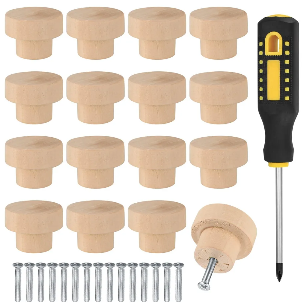 Remplacez vos poignées cassées avec ce lot de 16 boutons de meuble bois