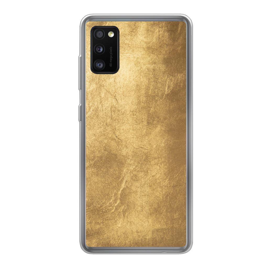 MuchoWow Handyhülle Schutzhülle Hülle für Samsung Galaxy A41 Licht fällt auf eine goldene Wand Silikon Softcase Handy Hülle - Mobiltelefon