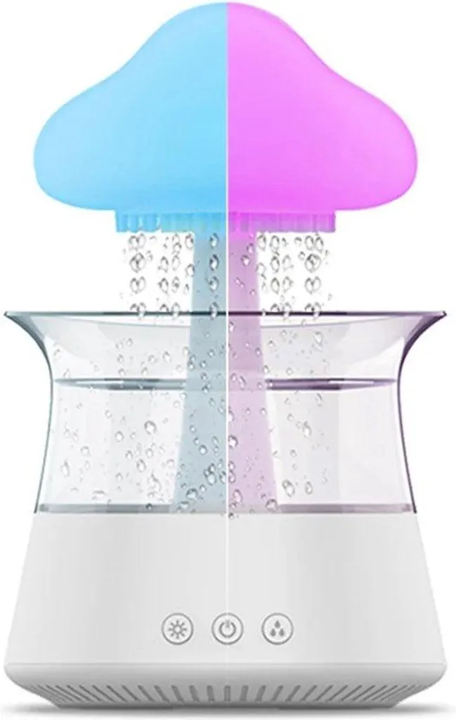 Humidificateur d'air pour chambre et bureau - Lampe et parfum blanc