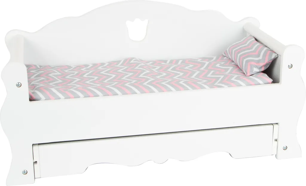 Lit de jour pour poupées en bois blanc - Style scandinave 50cm