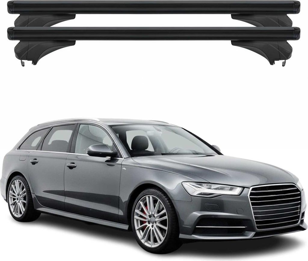 Menabo Dachträger Grundtäger für Audi A6 4G Avant 2015-2018 Aluminium Schwarz 2x