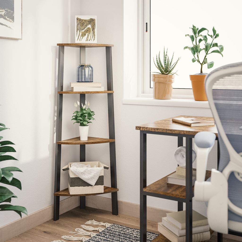 Mondeer Bücherregale Standregal Leiterregal Eckregal mit 4 Produktbild 4