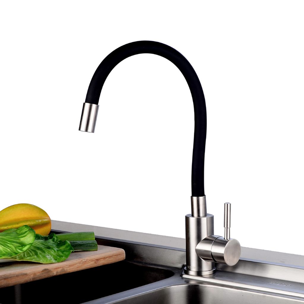 Schwarze Einhandmischer Granit Küchenarmatur Spültischarmatur Spülen Wasserhahn 