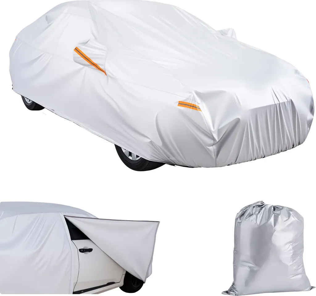 SucceBuy Housse de Voiture Berline Européenne Argentée avec Doublure