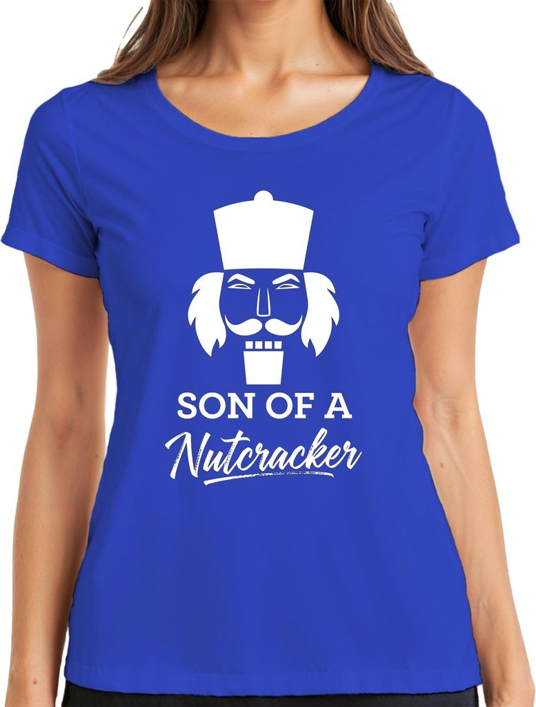 SON OF A Nutcracker Weihnachten Nussknacker lustig humorvoll Damen T-Shirt, Blau, XXL