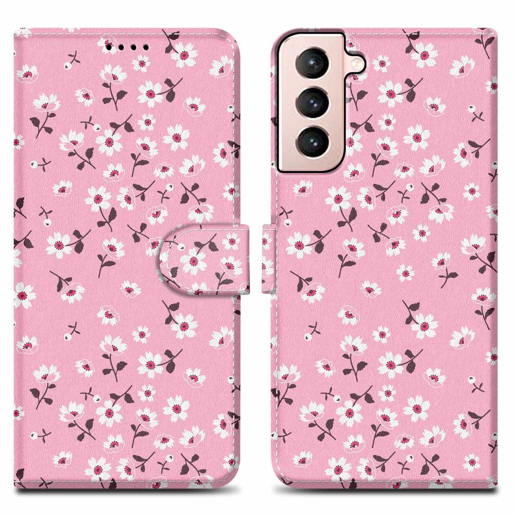 Cadorabo Schutzhülle für Samsung Galaxy S22 Hülle Design Rosa Handyhülle Schutzhülle Etui Magnetisch Case Cover
