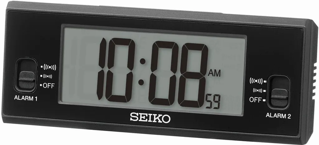Réveil Seiko QHL093K avec Fonction Snooze et Écran LCD Rétroéclairé Noir