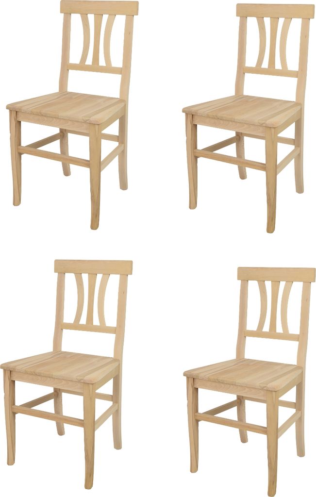 t m c s Tommychairs - 4er Set Stühle ARTEMISIA für Küche und Esszimmer, robuste Struktur aus poliertem Buchenholz, unbehandelt und 100% natürli...