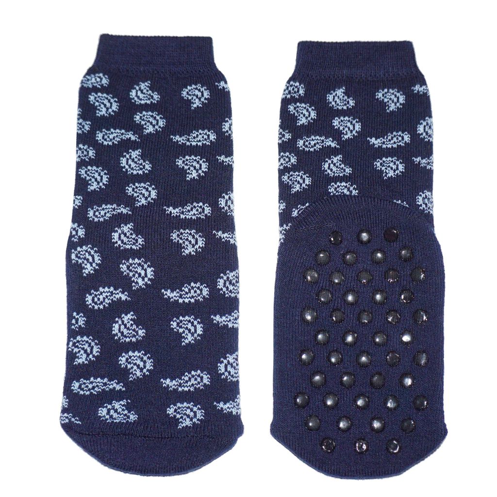 Kinder ABS-Socken aus Baumwolle Paisley Marine Größe 23-26