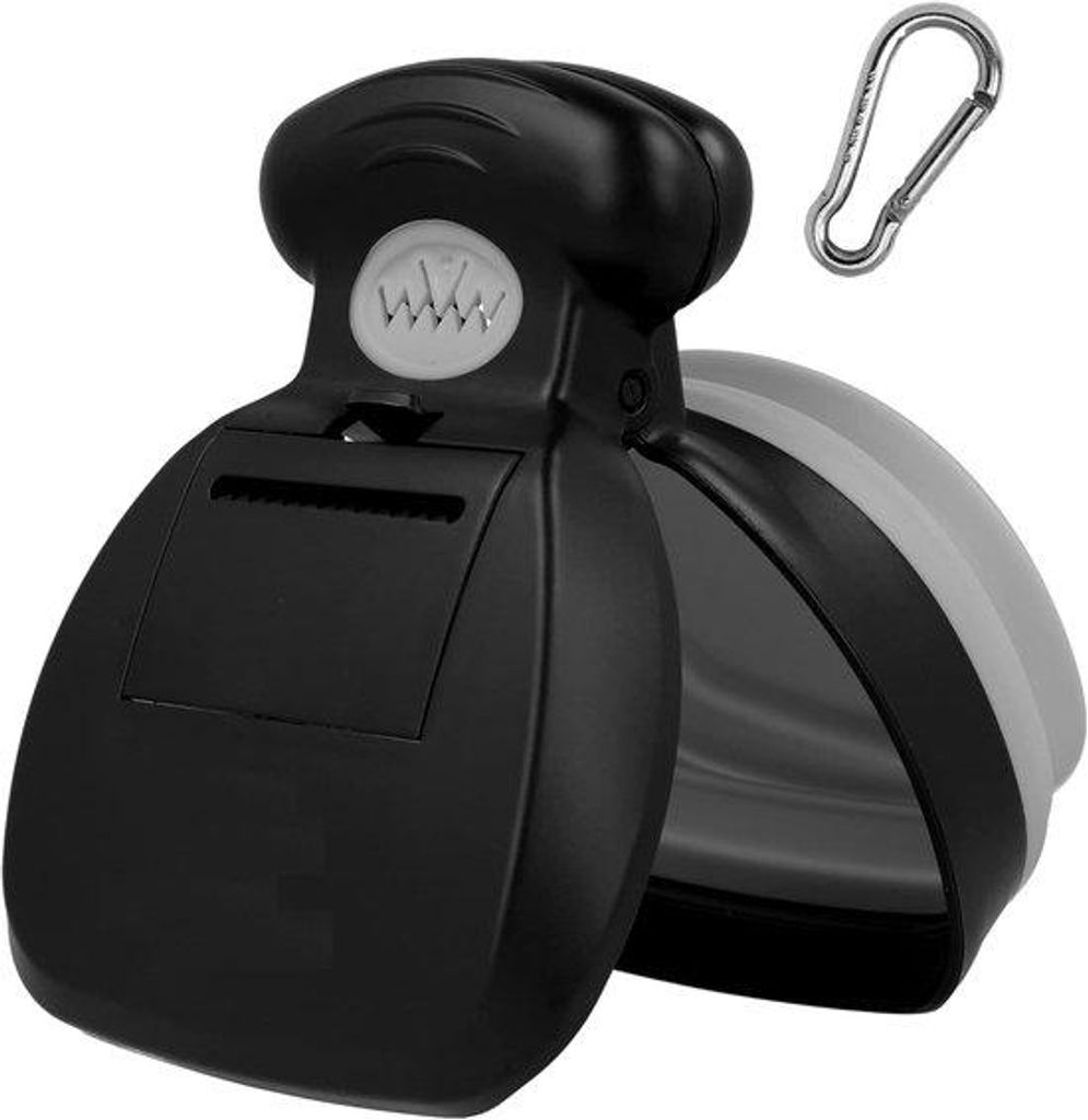 Famanu Hundeausführungshelfer mit Tasche für unterwegs - tragbare Hundekot-Schaufel mit erweiterbarem Fach für Hundekotbeutel - Kotgreifer für ...