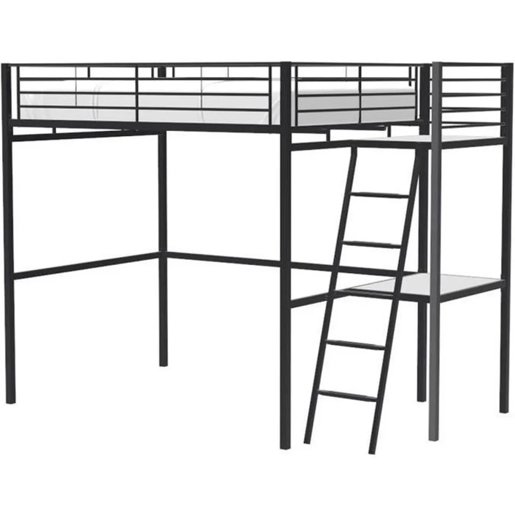 Lit mezzanine bureau 140x190 gain de place pour studio et chambre adulte