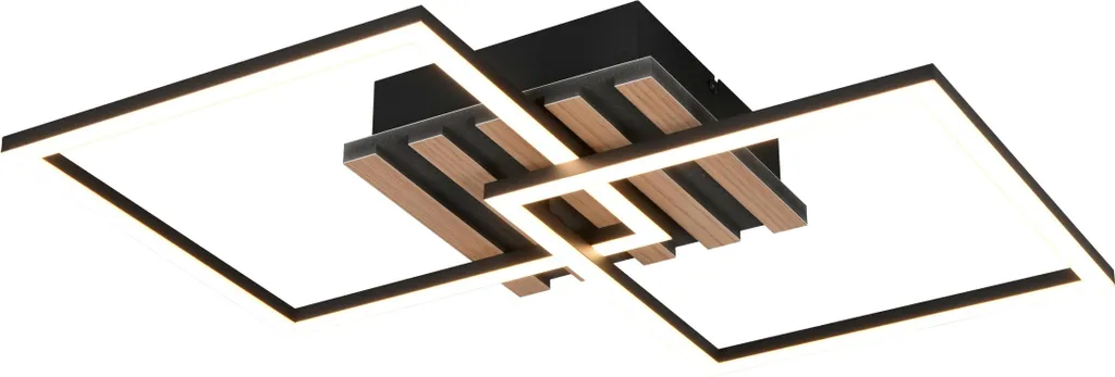 Plafonnier LED Noir ZARO 59,5x35,5 cm Chic et Économe pour Grand Salon