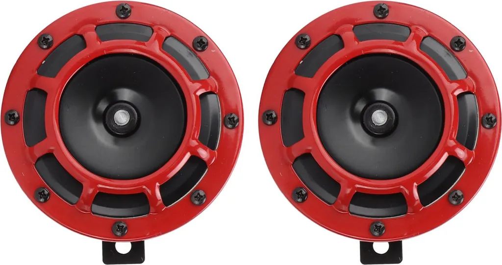 Coppia Clacson 12V Rosso Super Forte 139-170dB Universale Auto e Moto