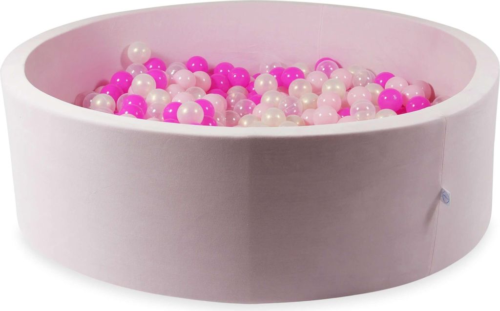 Trockenbecken 130x40 Velvet Soft Light Pink mit 700 Bällen: transparent, opaleszierend, hellrosa, rosa