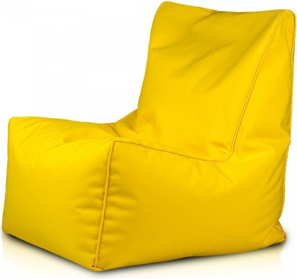 Ecopuf Solid Outdoor Sitzsack wasserfest für Garten, Balkon & Terrasse, Farbe: Gelb
