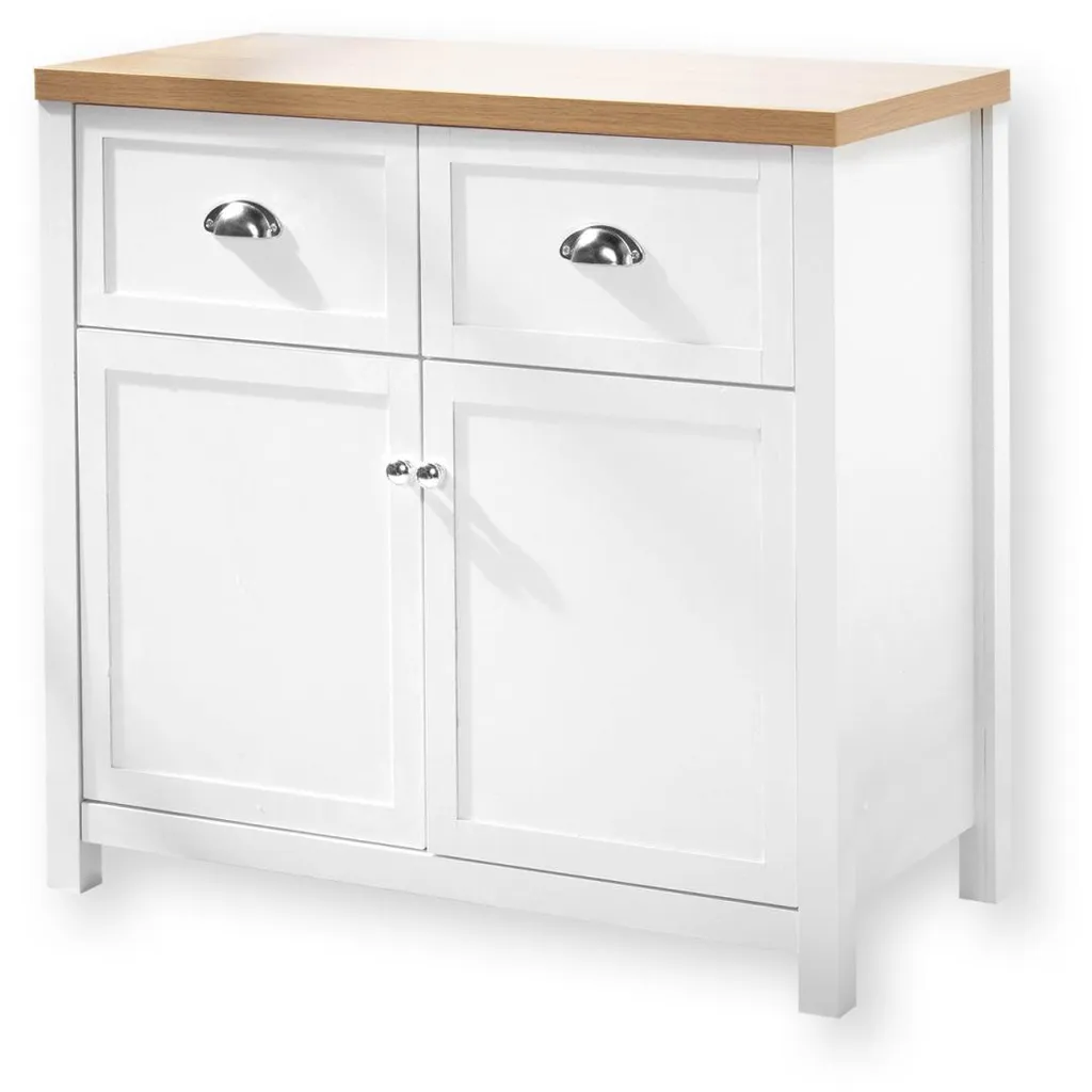 Optimisez votre rangement : Commode compacte L80cm 2 portes 2 tiroirs