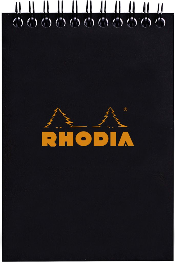 RHODIA Spiralnotizblock No. 13 DIN A6 gepunktet schwarz 80 Blatt