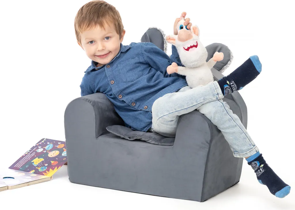 Divanetto per Cameretta Antracite 49x35x42 cm - Design Ergonomico Bimbi