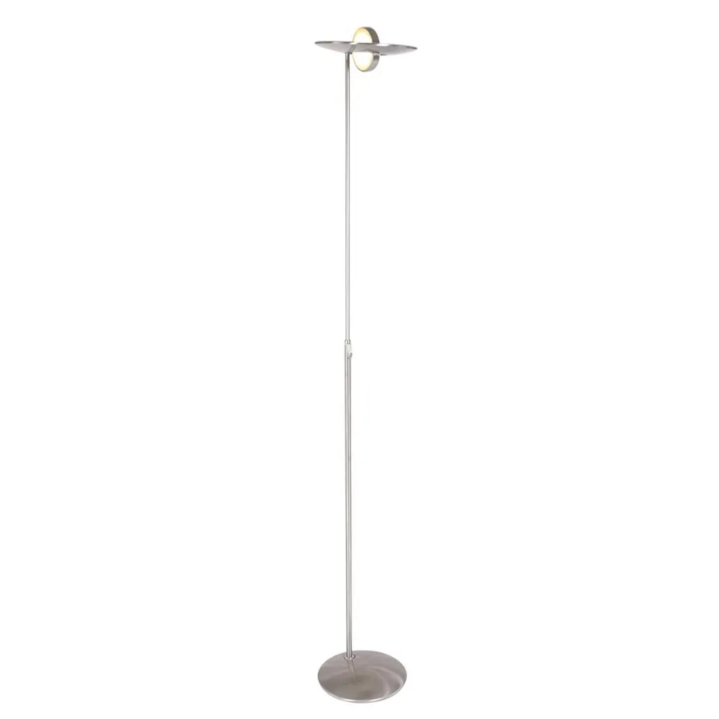 Lampadaire LED Zenith Steinhauer design acier brossé avec variateur LED