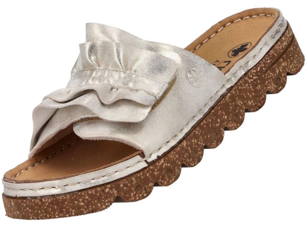 Rieker Damen Pantoletten Beige/Gold Image du produit 