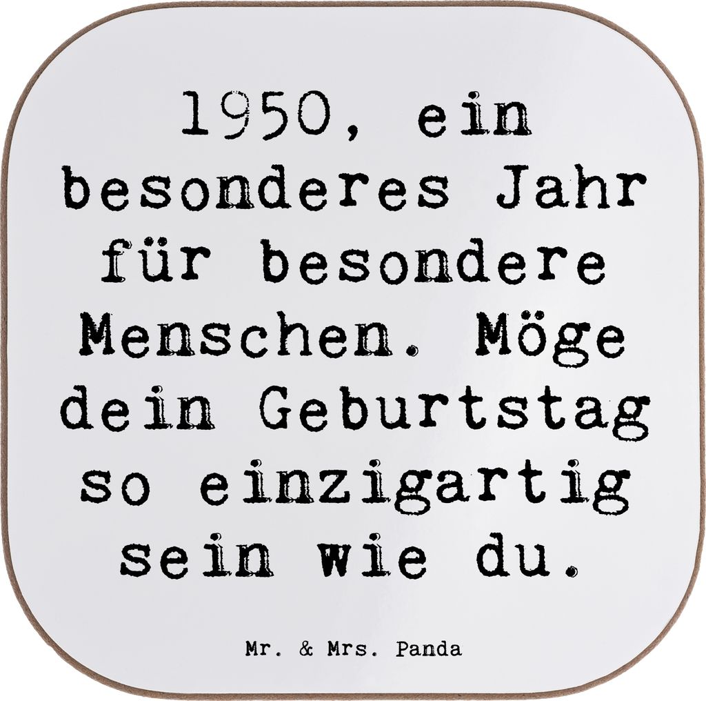 Mr. & Mrs. Panda Tischuntersetzer Spruch 1950 Geburtstag - Weiß - Geschenk, Happy Birthday, Geburtstagsgeschenk, gläseruntersetzer, Alter, Unters...