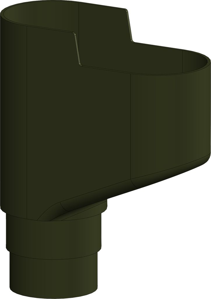 Dachrinne Halbrund 60mm Einzelteile | Universalabzweig zur einseitigen Entwässerung Braun | Kunststoff PVC Fallrohr DN60 | Gartenhaus Carport Terasse