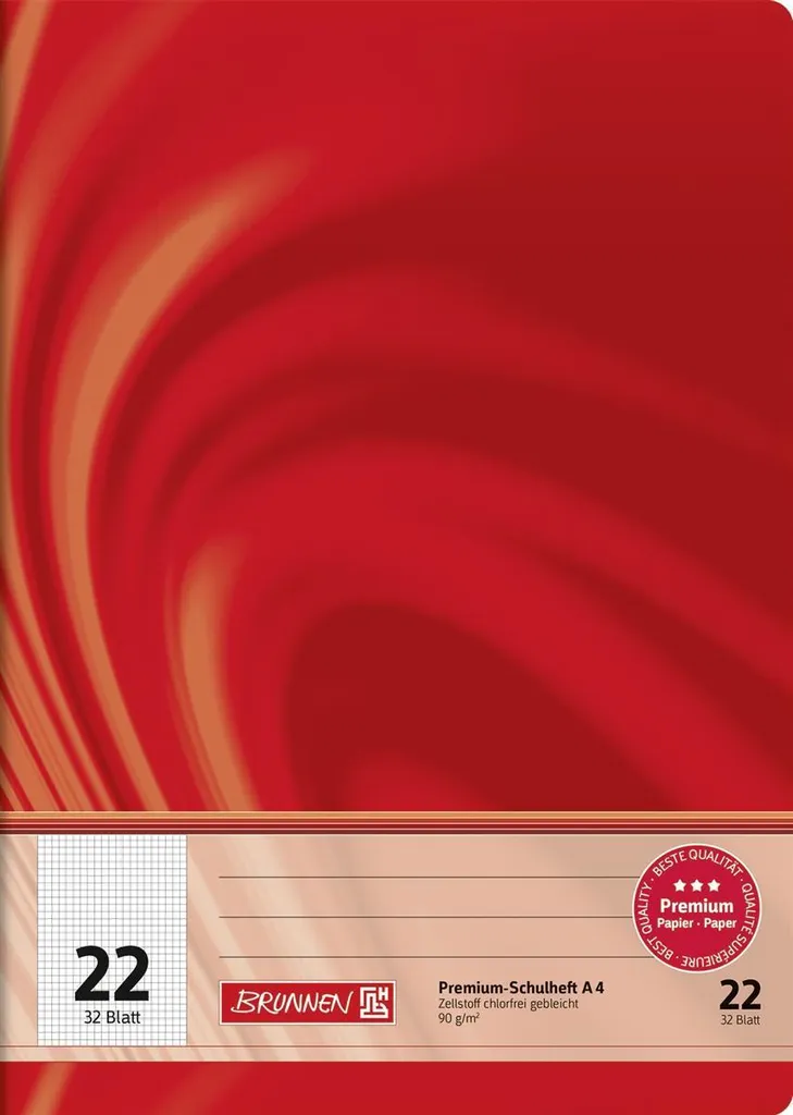 Cahier de cours A4 BRUNNEN lignage 22 idéal pour prise de notes 32p