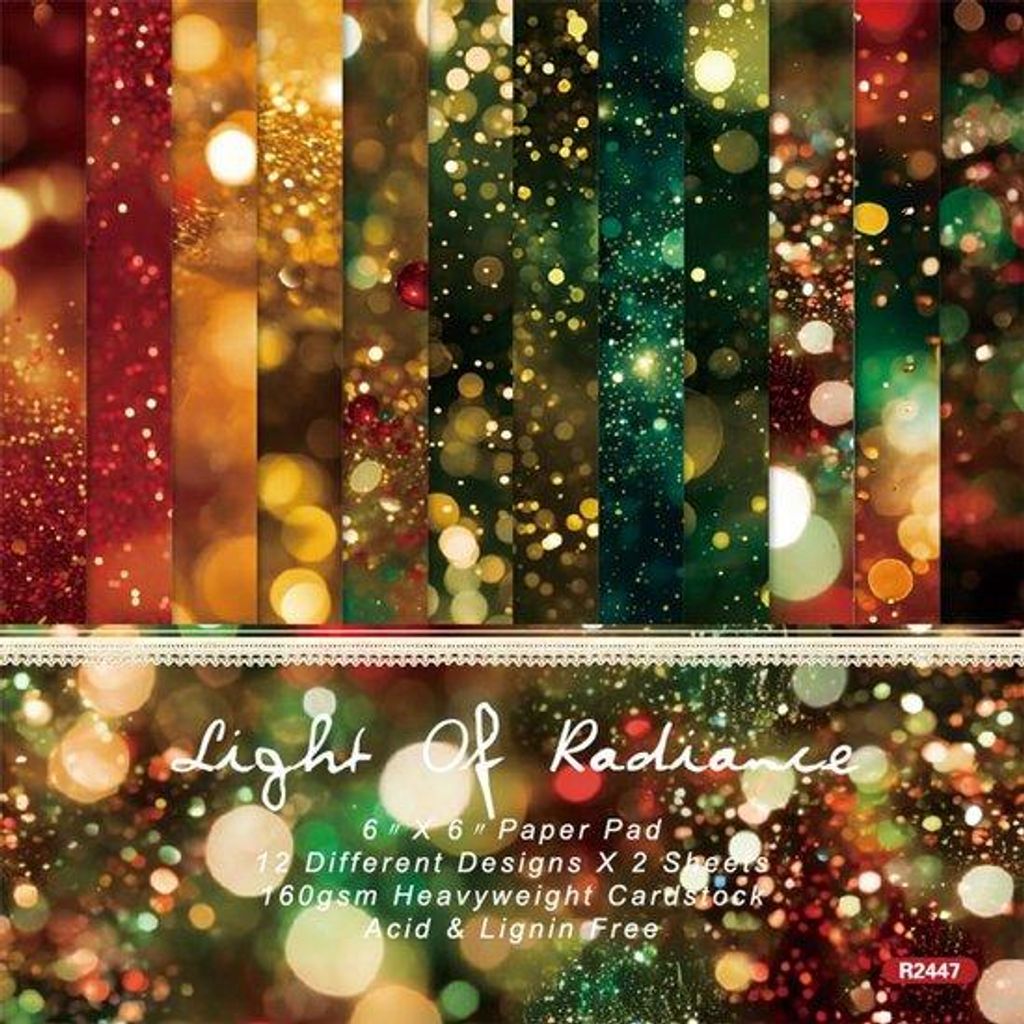Kerst-Scrapbook-Set 6x6 Zoll farbenfroher Hintergrund leuchtendes Tagebuch Wunschkaart-Set dekorative Papiersheets für das Album Scrapbooking Tage...
