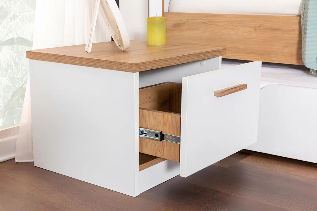Table de nuit blanche anti-désordre pour chambre enfant moderne chic