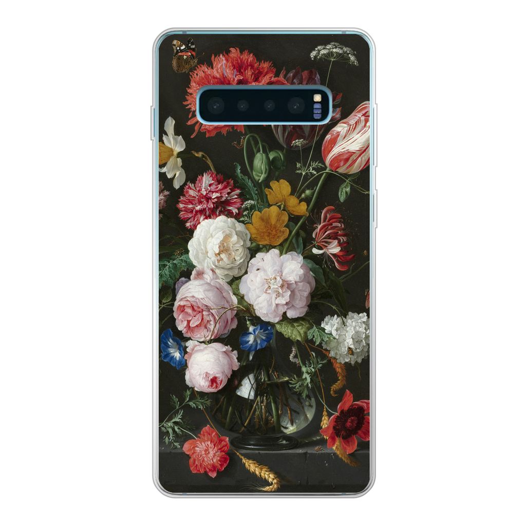 MuchoWow Handyhülle Schutzhülle Hülle für Samsung Galaxy S10 Lite Stilleben mit Blumen in einer Glasvase - Gemälde von Jan Davidsz. de Heem ...