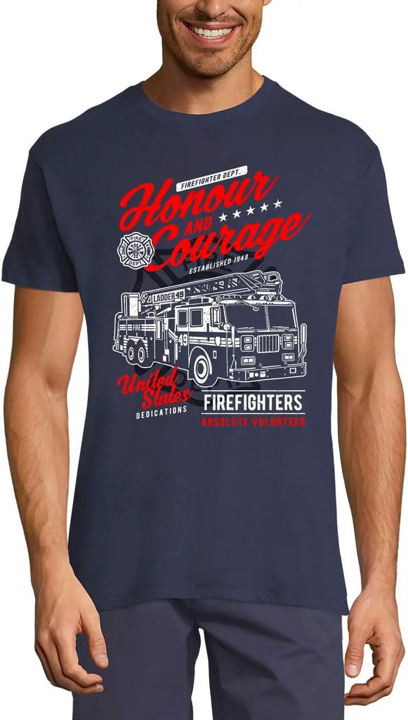 Herren Grafik T-Shirt Ehre und Mut - Feuerwehren der Vereinigten Staaten widmen sich – Honour And Courage - Firefighters United States Dedications