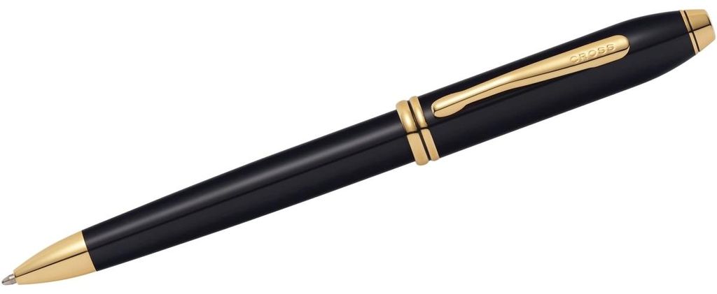 Cross Kugelschreiber Townsend Schwarz-Lack 23-Karat Produktbild 