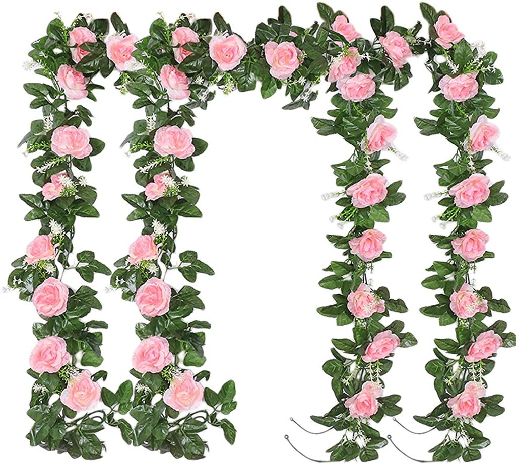 Künstliche Seide Rose Blume Ranke hängende Girlande Hochzeit Party Dekoration