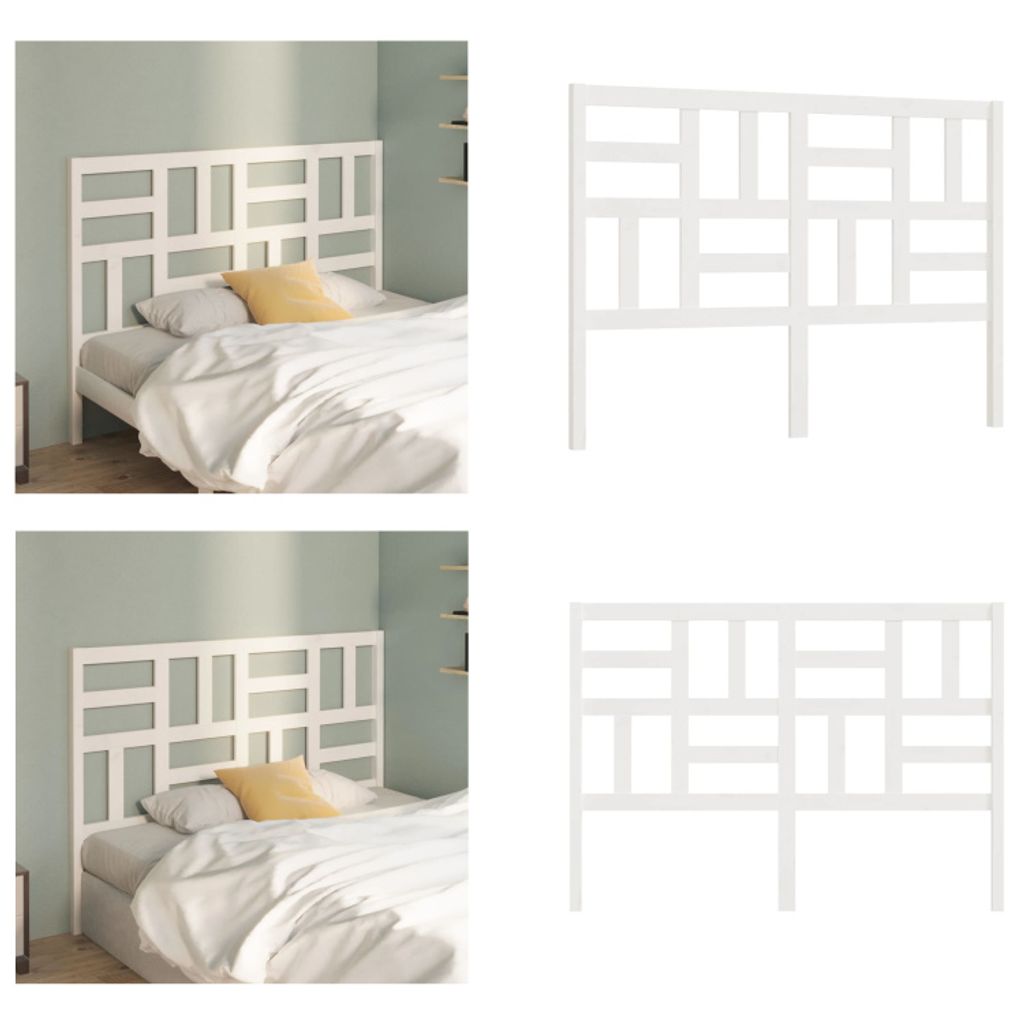 vidaXL Bett Kopfteil Weiß 166x4x104 cm Massivholz Kiefer - Bettkopfteil - Bettkopfteile - Kopfteil - Holzkopfteil