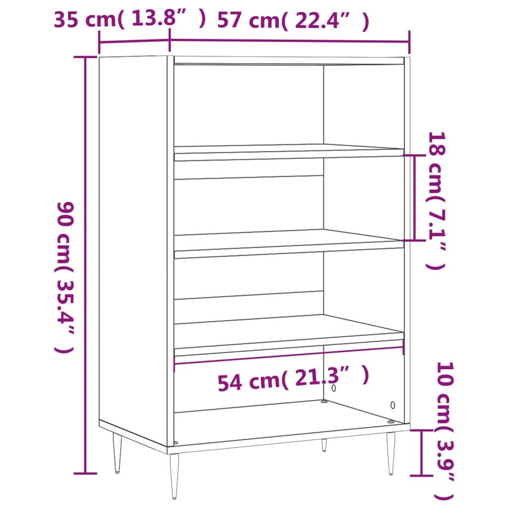 SYFAX Credenza Multiuso 57x35x90 cm Grigio Cemento | Arredo Pratico - 8
