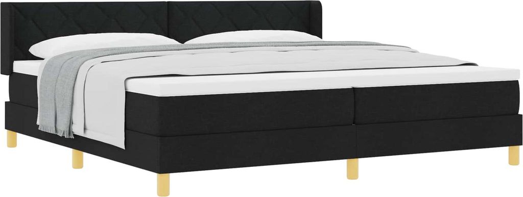 Boxspringbett mit Matratze Schwarz 200 x 200 cm Stoff