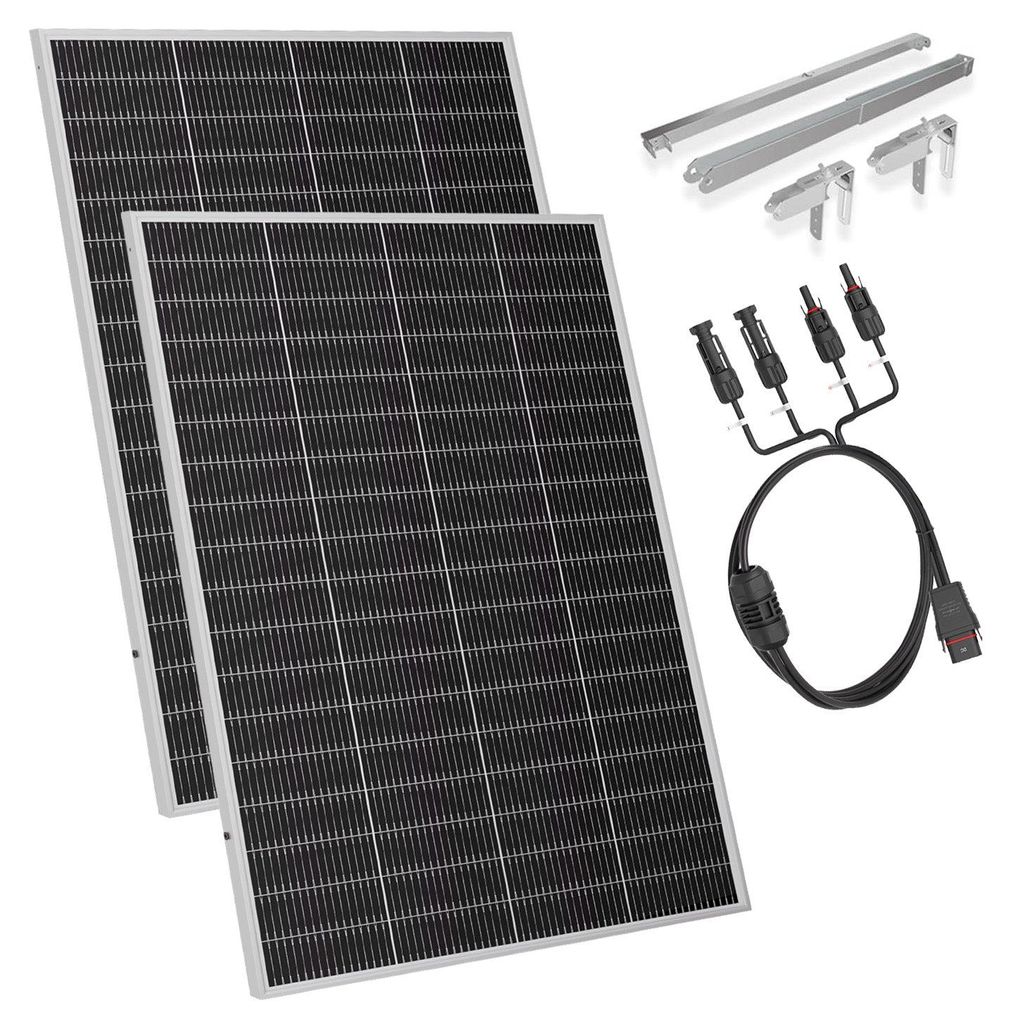 SUNSHARE Ray Lite 400W Solarmodule mit MC4-Adapterkabel und Produktbild 