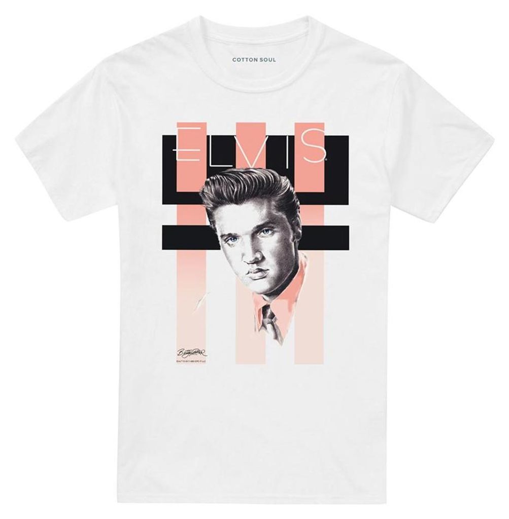 Elvis Presley - "Retro" T-Shirt für Herren/Damen Uni TV33408 (4XL) (Weiß)